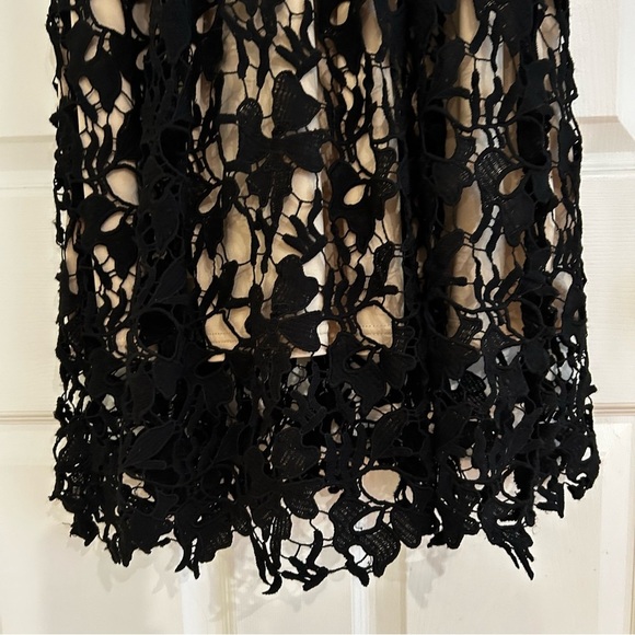 ROMEO & JULIET Double V Neck Black Lace Midi Dress - Picture 13 of 14